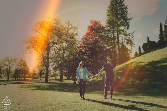 Gorenjska, Slovenia Engagement Shoot with Love and Lens Flares 