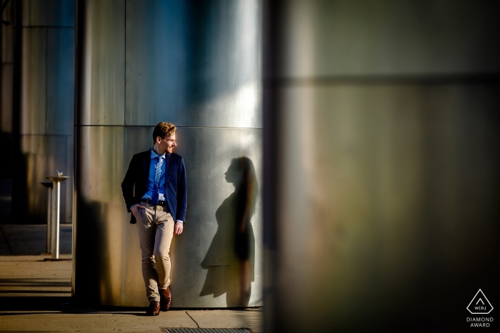 Chicago engagement session with couple about to get married