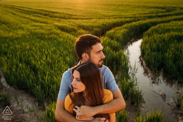 Engagement Albufera de valencia dans des champs inondés