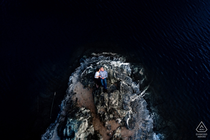 Photo by: <a href="https://www.wpja.com/photos/diamond-award-top-wedding-engagement-photographer/2524316">Trent Gillespie - Silverthorne Colorado Officers Gulch Engagement Session - Photographed from the sky while laying on the rocks at Officers Gulch.