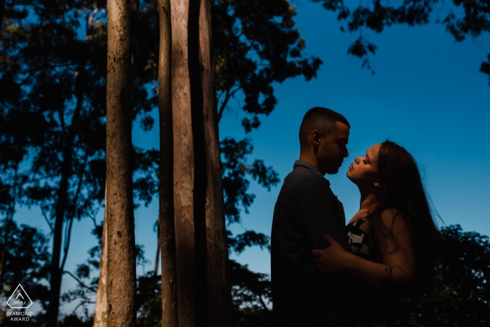 Photo by: <a href="https://www.wpja.com/photos/diamond-award-top-wedding-engagement-photographer/2524406">Bruno Montt - Rio de Janeiro Rio de Janeiro Niteroi - RJ / Brazil engagement portrait of the couple posing among the trees
