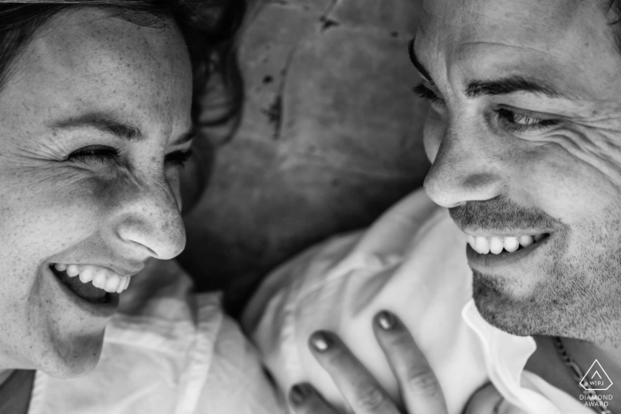Hendaye engagement pre wedding session shot overhead looking down Hendaye engagement pre wedding session