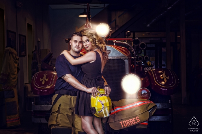 Photo by: <a href="https://www.wpja.com/photos/diamond-award-top-wedding-engagement-photographer/2529621">Julie Ambos - Key West Florida Key West Fire House - Creative Engagement Sessions in Florida