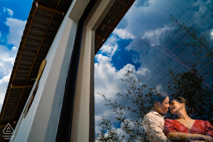 Saigon Vietnam Pre-Wedding Shoot through mirror 