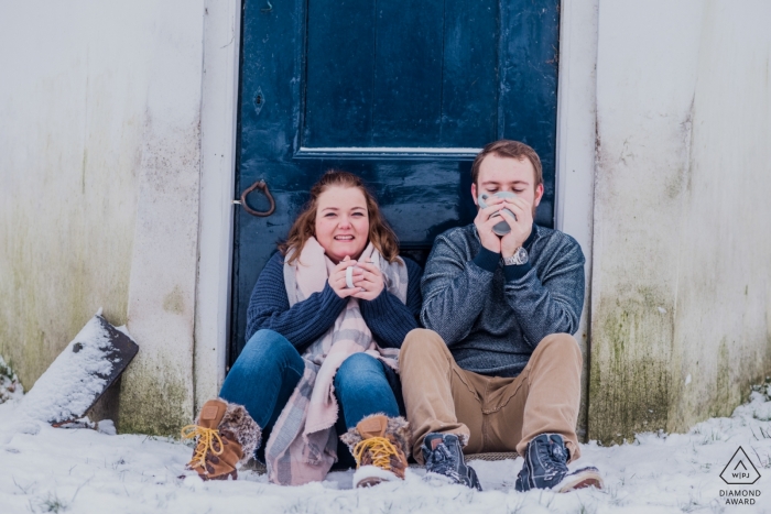 Foto door: <a href="https://www.wpja.com/photos/diamond-award-top-wedding-engagement-photographer/2543043"> Karen Velleman - Leek Groningen Roden engagement schieten op koude dagen - warme zielen in de sneeuw