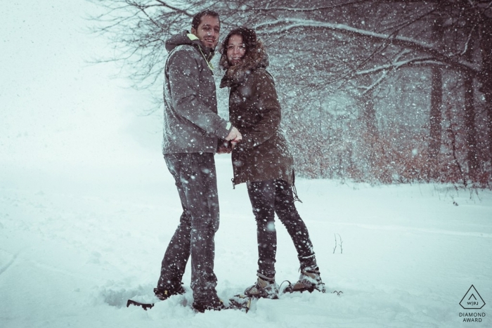 Baden Württemberg - Schwäbische Alb Engagement Portraits in the Snow 