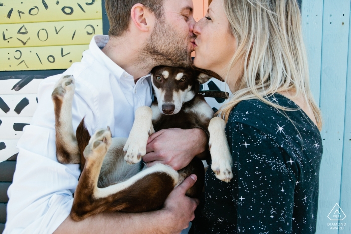 Whitstable, Kent UK Pre-wedding shoot with dog! 