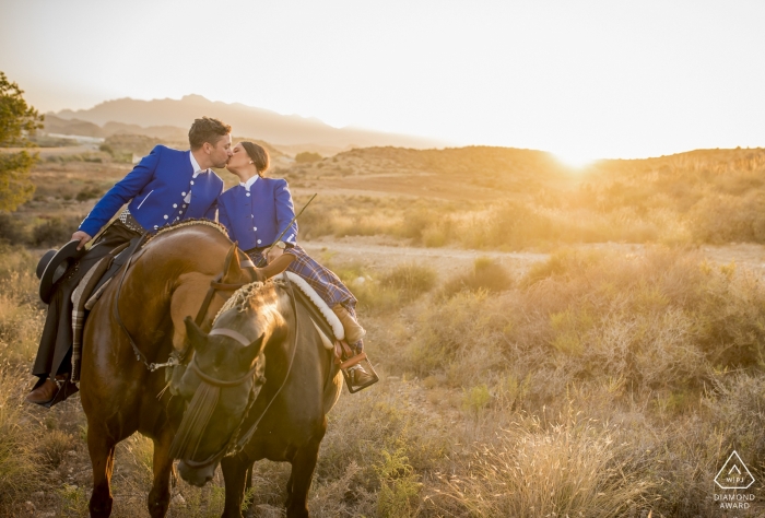 Almería - Spain PreWedding Photo Session with a Sunset and horses 