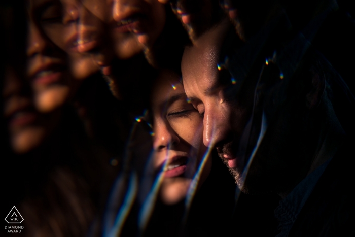 Engagement Portrait from Wiesbaden, Germany | Couple through a prism 