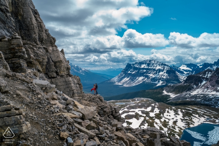 Engagement Photographer for banff national Park, AB, Canada - high in the mountains 