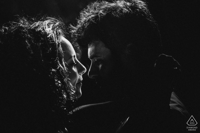 Photo by: <a href="https://www.wpja.com/photos/diamond-award-top-wedding-engagement-photographer/2549487">Zsofia Rebicek - Orvieto Terni Engagement Photography for Rome - Italy | A kiss in silhouette and black and white