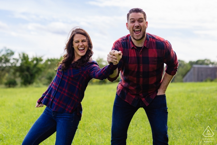 Engagement Photography for Dover New Hampshire | They're getting married and they aren't afraid to tell the world while they shout it at their engagement session 