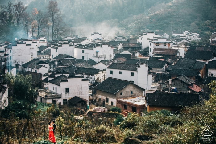 Wuyuan, Jiangxi, China Verlobungsfotos, aufgenommen im schönsten Dorf.