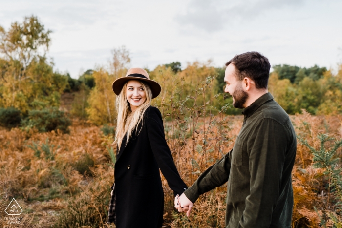 Photo by: <a href="https://www.wpja.com/photos/diamond-award-top-wedding-engagement-photographer/2557151">Annamarie Stepney - Horsham West Sussex Hand in hand with your bestie... | Walking Engagement Portraits in Heath, West Sussex