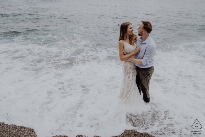 Foto von: <a href="https://www.wpja.com/photos/diamond-award-top-wedding-engagement-photographer/2559068"> Serena Faraldo - Naples Napoli Eine Verlobungssitzung am Positano Beach - Porträts vor der Hochzeit