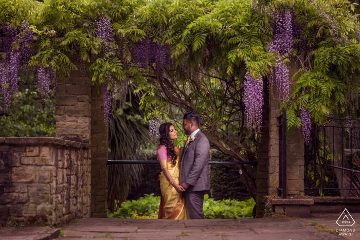 Twickenham, UK Engagement Portrait Session in Purple