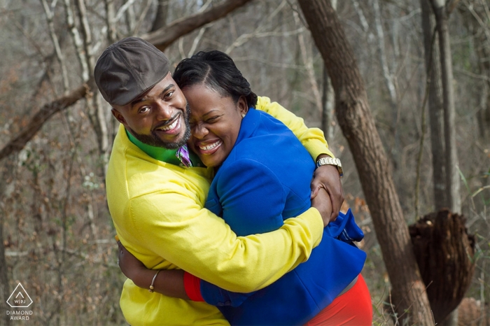 Yellow River Park Happy squeeze couple portrait Yellow River Park - Happy squeeze