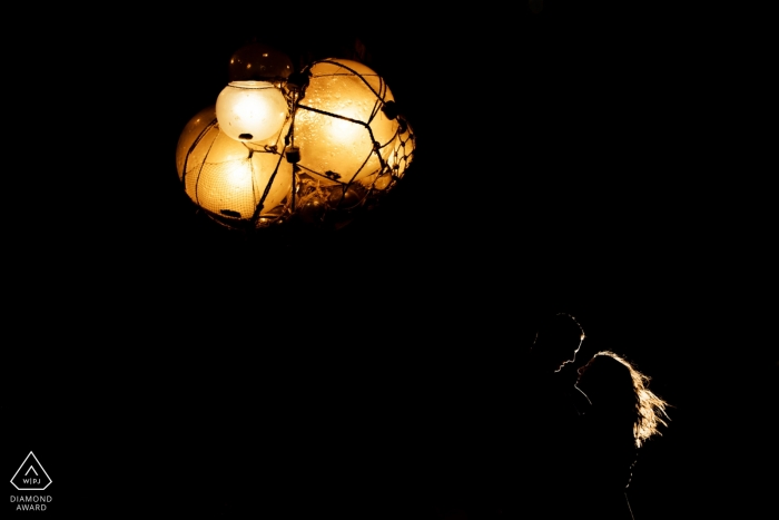 Key West engagement photos - Underwater lights at night