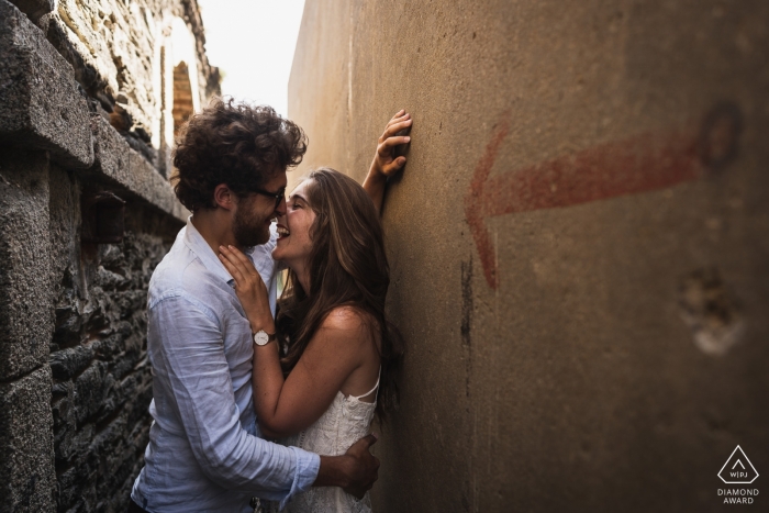 Crozon, France engagement picture taken Just before the kiss 