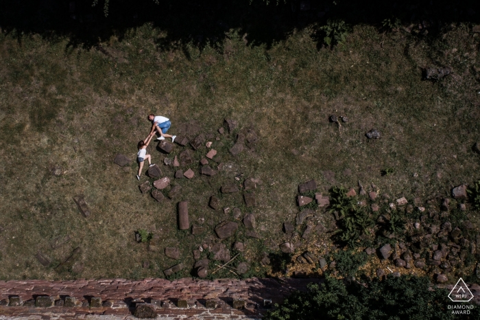Photo by: <a href="https://www.wpja.com/photos/diamond-award-top-wedding-engagement-photographer/2562956">Patrick Lombaert - Plelan le Petit France Aerial engagement picture with drone