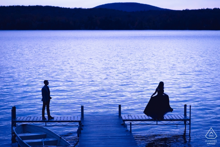 San Diego, CA Engagement Photography Session with a Couple Silhouetted by a lake San Diego, CA Engagement Photography Session - Image contains: Couple Silhouetted by a lake.