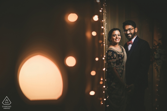 Meenambakkam, Chennai Ehepaar vor der Hochzeit schießt am Vorabend der Hochzeit