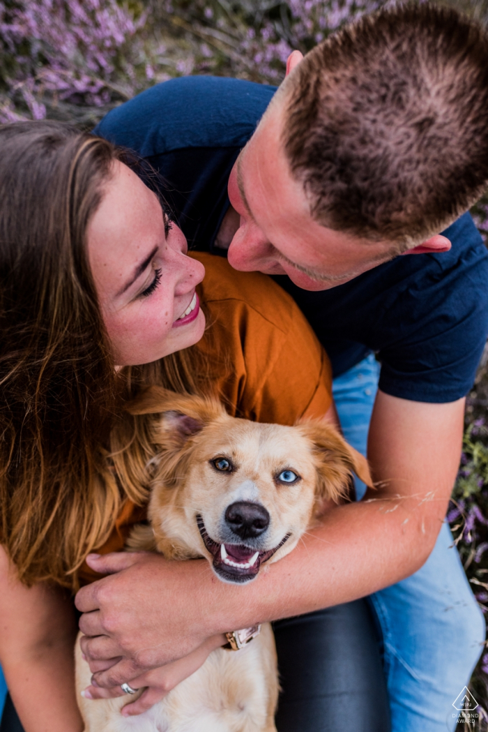 Photo by: <a href="https://www.wpja.com/photos/diamond-award-top-wedding-engagement-photographer/2570207">Karen Velleman - Leek Groningen Zeegse pre-wedding engagement shoot - the happiest of them all, of course.. the dog!