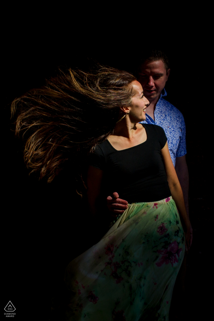 Photo by: <a href="https://www.wpja.com/photos/diamond-award-top-wedding-engagement-photographer/2571558">Siliang Wang - San Jose California Fort Point at San Francisco - Couple pose for portraits with nature light and emotion