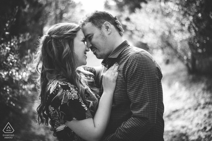 Athens, Plaka love couple portrait in black and white - Engagement Photography