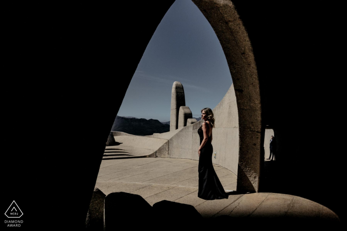 Cape Town engagement portrait of the couple where the bride is in the positive and the groom in the negative 