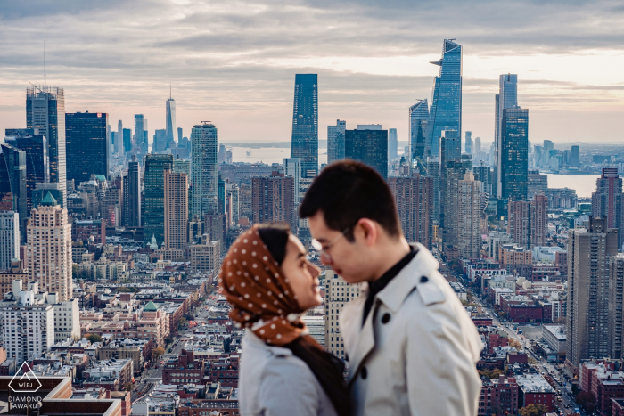 Engagement portraits at the apartment, manhattan portrait shoot.