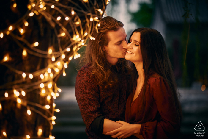 Beijing engagement shooting in hutong - Pre wedding photo session with tree lights