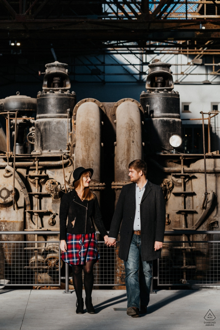 Industrielles Pre-Wedding-Shooting in Hattingen, Deutschland