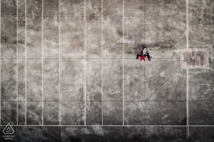 Aerial engagement picture with drone Urrugne, France Aerial engagement picture with drone