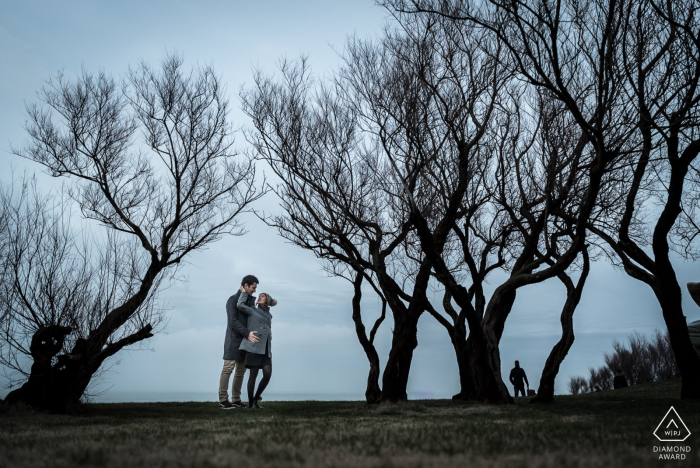 Biarritz, France Pre-Wedding Engagement Portraits with The couple 