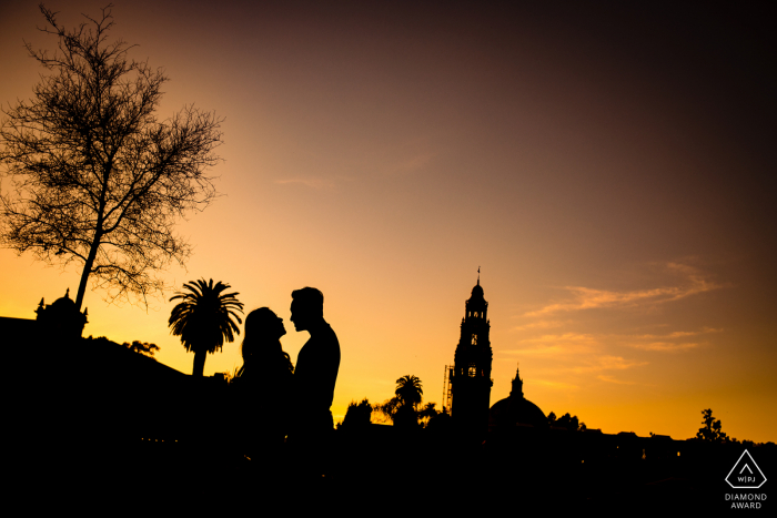 California	Couple Portrait Session - Sunset Silhouette Picture