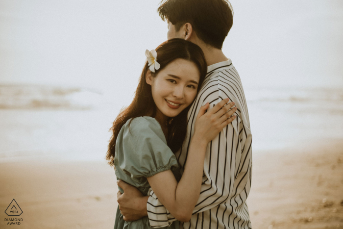 Kelanting Beach engagement picture of a couple from Bali - indonesia