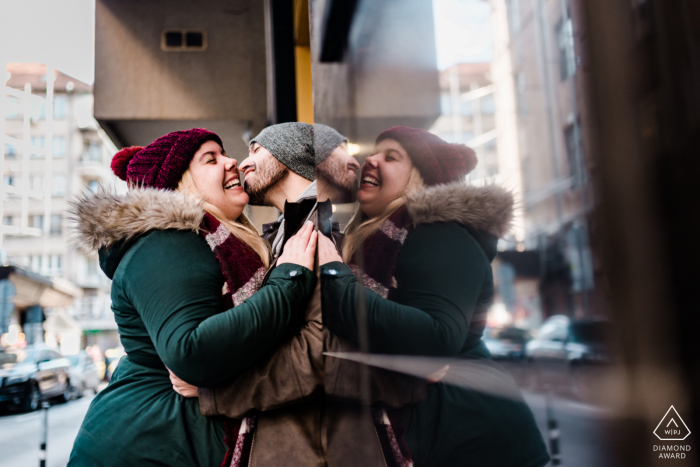 Engagement session in the city for winter clients Sofia-Bulgaria shoot | Engagement session in the city for my clients