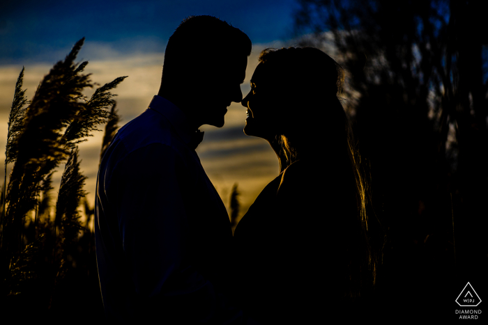 Sunset engagement session at the Wietze Park in Germany 