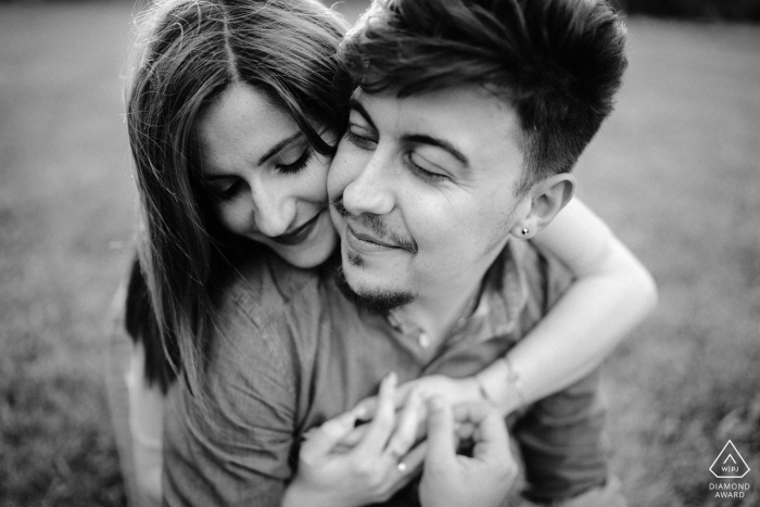 Telese Lake, Campania couple portrait - Pre wedding picture in black and white