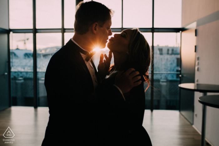 Photo by: <a href="https://www.wpja.com/photos/diamond-award-top-wedding-engagement-photographer/2580489">Tatiane Borges-Schindler - Maisach Bayern Altstadt München Couple Picture Showing Passion - Indoor Engagement Image