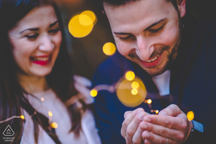 Engaged Couples Photography indoors with tea lights Engaged Couples Photography | Siracusa emotions