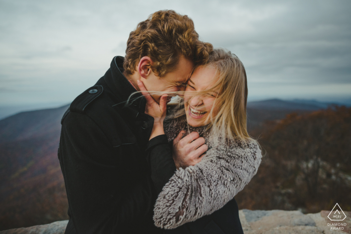 Photo by: <a href="https://www.wpja.com/photos/diamond-award-top-wedding-engagement-photographer/2580972">Gabriele Stonyte - Falls Church Virginia Engagement Photos | Shenandoah National Park - Joyful picture during the engagement session