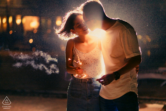 Mui Ne, Vietnam engagement photography - Kiss me in the smoke of our fireworks 