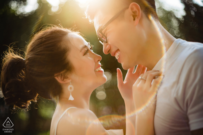 Vietnam engagement portrait taken of a young couple in Ho Chi Minh City