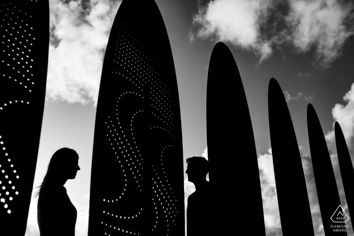 Western Australia engagement portraits in Perth - black and white couple