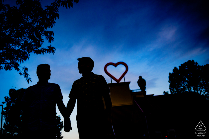 Baltimore Maryland Photographer: We saw a heart on top of a building pulled over for a beautiful silhouette.