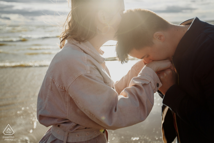 One second before marriage proposal in Sestroretsk, Russia