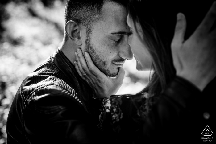 Calabria, (italy) Engagement session portraits with intimacy in black and white