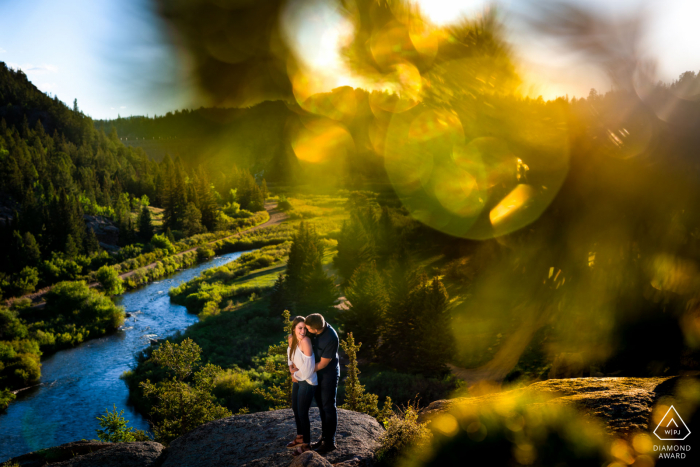 Eleven Mile Canyon à Lake George, Colorado séance de portrait d'engagement